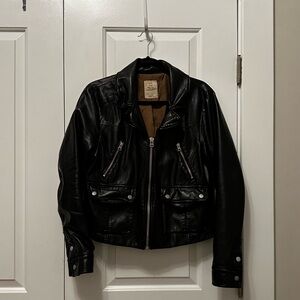 Free People Black Vegan Leather Jacket